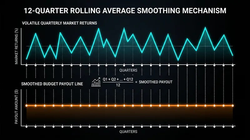How rolling averages smooth volatile market returns into a stable operating budget.