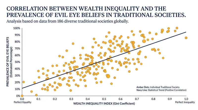 Cross-cultural data reveals that the evil eye belief clusters heavily in societies with high wealth stratification.