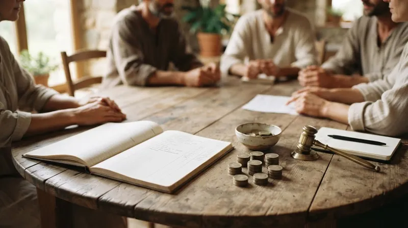 Illustration: Regulated chit funds use professional foremen to manage auctions and mitigate default risk.