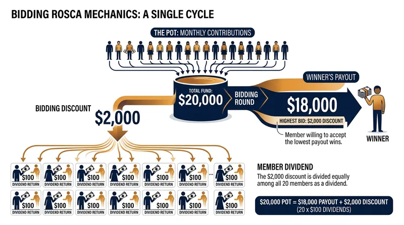 How an auction discount converts into member dividends.