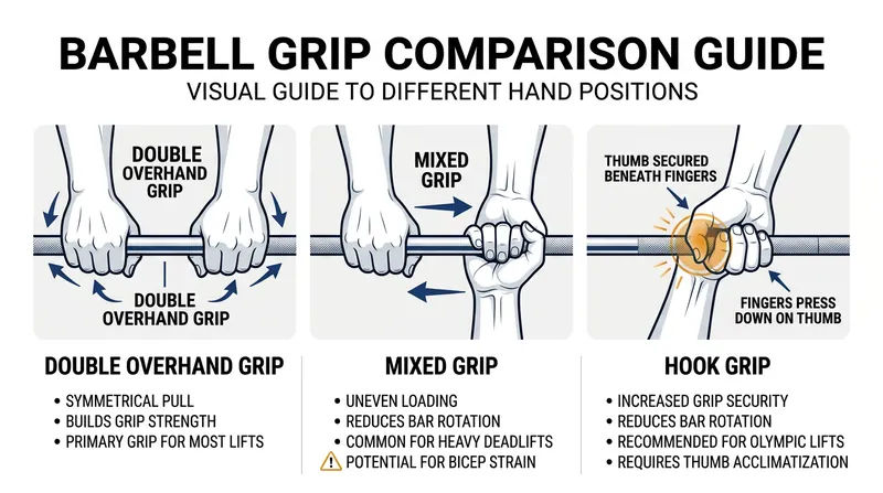 The hook grip allows lifters to secure heavy loads while keeping both forearms safely pronated.