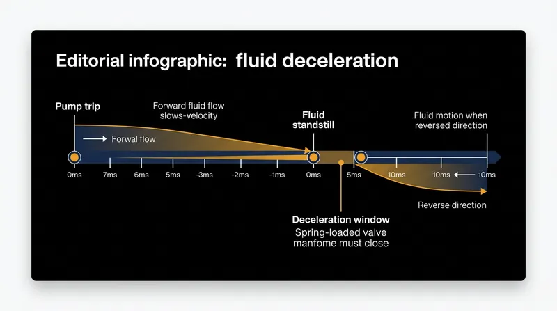 The critical deceleration window dictates when a valve must close to prevent hydraulic shock.