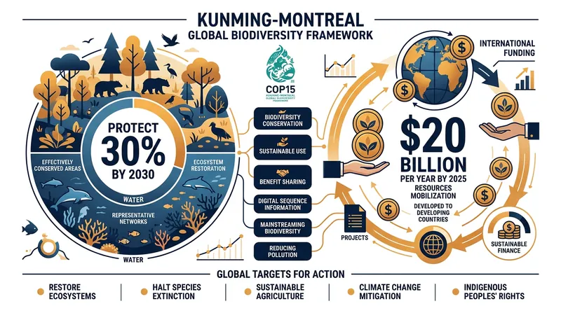 The 2022 framework relies on both domestic policy shifts and international financial transfers to halt ecological decline.