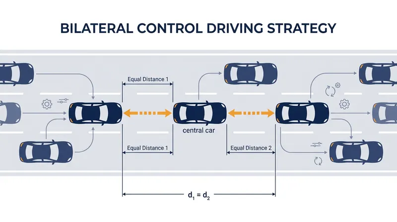 Bilateral control allows a single driver to absorb a braking wave by maintaining equal space in front and behind.