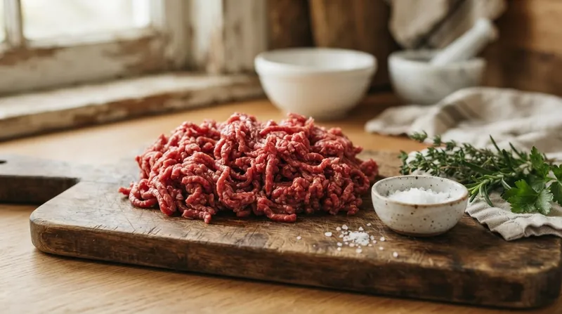 Illustration: Handling ground beef gently and delaying the addition of salt preserves the meat's natural, tender structure.