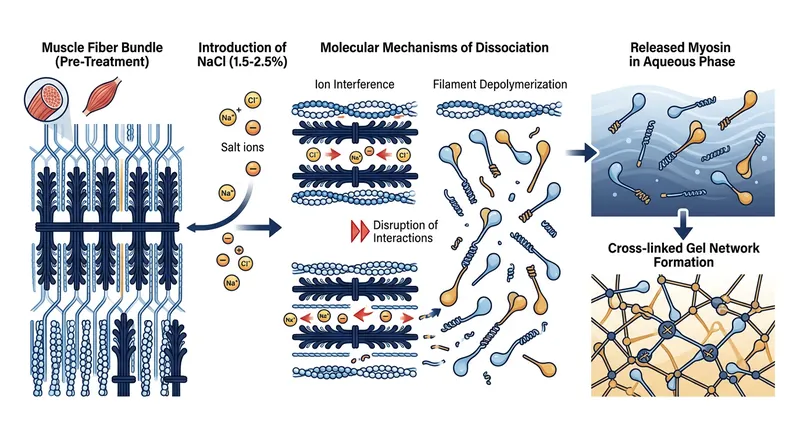 How chloride ions dismantle thick muscle filaments to extract sticky myosin proteins.