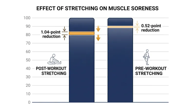 The measured reduction in soreness falls well below the threshold of human perception.
