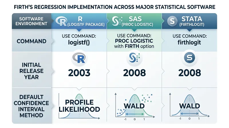 Major statistical environments adopted Firth's penalty as the standard solution between 2003 and 2008.