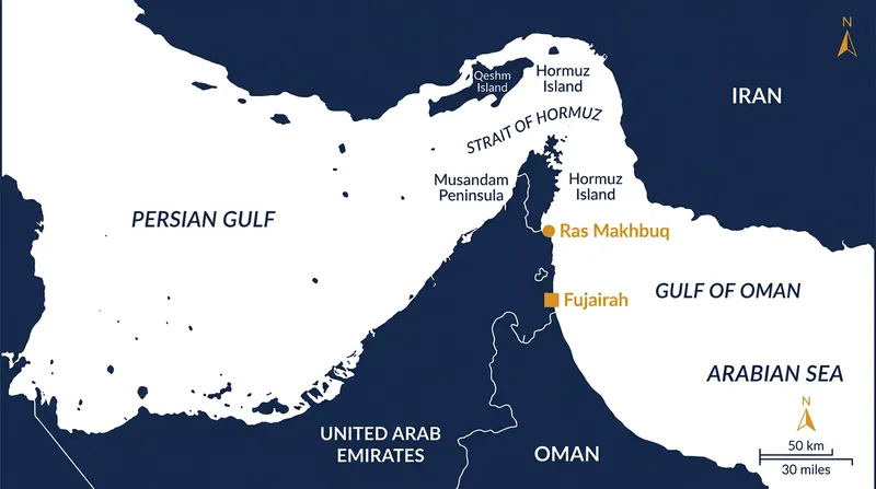 The GFS Pride was struck approximately one nautical mile east of Ras Makhbuq, Oman.