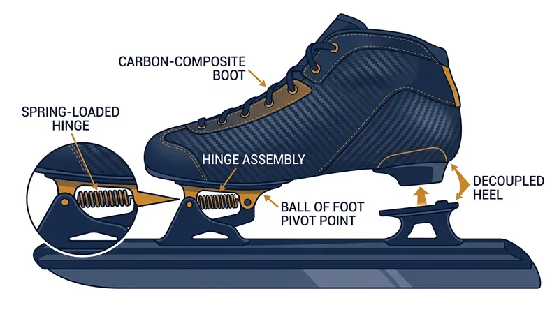 The mechanical anatomy of a modern clap skate.
