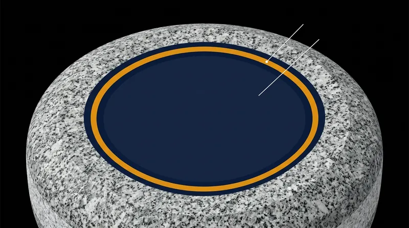 The concave bottom of a curling stone ensures only the narrow running band touches the ice.