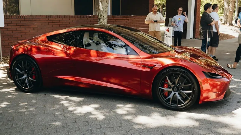 Chief Executive Elon Musk confirmed the vehicle's ability to briefly drive inverted using the pneumatic system.
