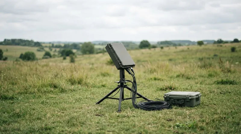 Illustration: Speed limits on satellite terminals disrupted the operation of fast-moving interceptor drones.