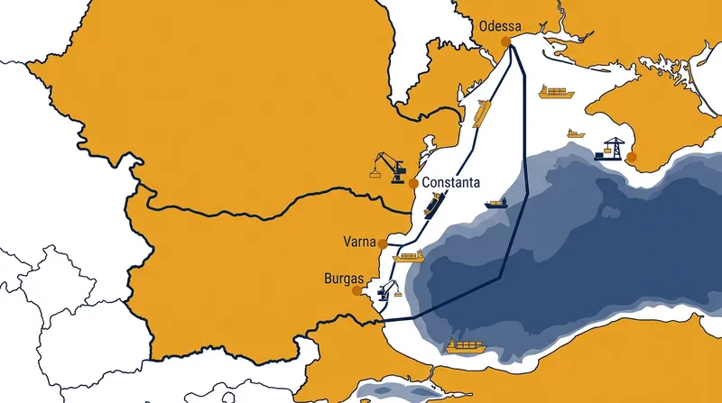 Commercial vessels hug the Bulgarian and Romanian coastlines to stay within NATO territorial waters.