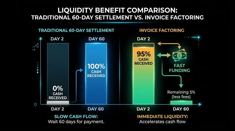 Invoice factoring sacrifices a small percentage of the gross margin to secure immediate liquidity.
