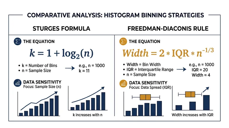 Two competing mathematical approaches to defining histogram intervals.