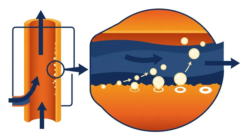 Localized boiling leaves behind microscopic rings of calcium carbonate when steam bubbles detach.