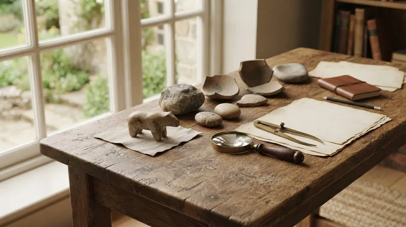 An ancient stone tablet with carved linguistic symbols displayed in a softly lit museum setting.