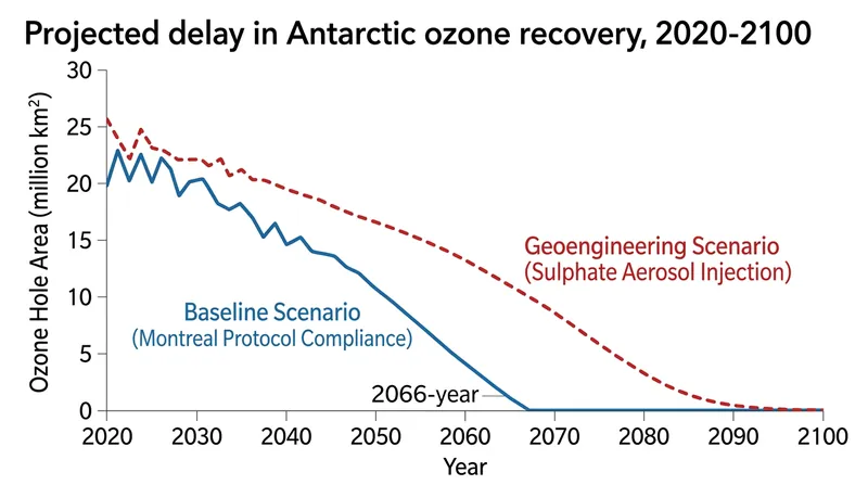 The chemical reactions occurring on the surface of sulfate aerosols could delay the healing of the ozone layer by up to three decades.