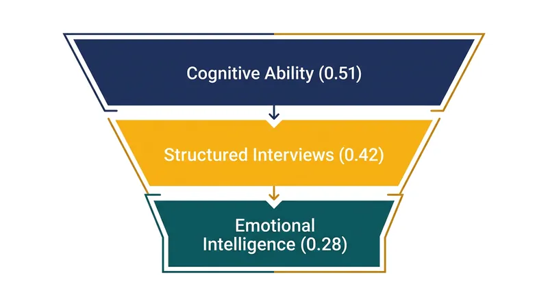 Evidence-based hiring funnels screen for cognitive capacity early, reserving emotional intelligence assessments for final-stage integration checks.