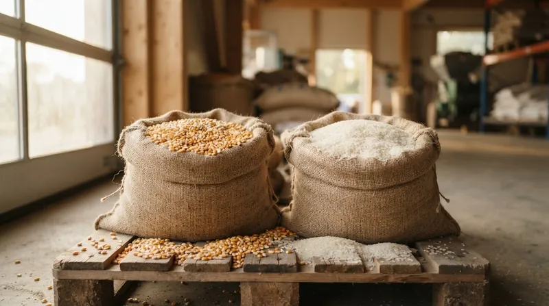Illustration: With sugar derivatives excluded, India's ethanol blending program will rely entirely on alternative grain feedstocks like corn and surplus rice.