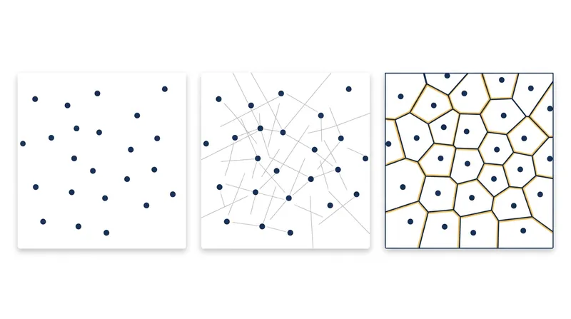 A standard Voronoi diagram guarantees that every point inside a cell is closest to that cell's seed point.