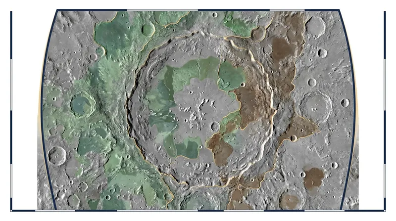 Multi-spectral imaging revealed distinct color variations indicating exposed mantle materials.