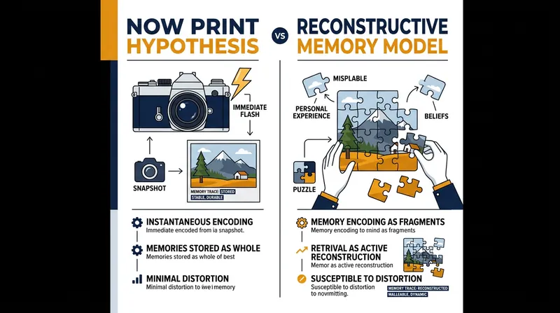 Early theories compared flashbulb memories to photographs, but modern science reveals they are actively reconstructed.