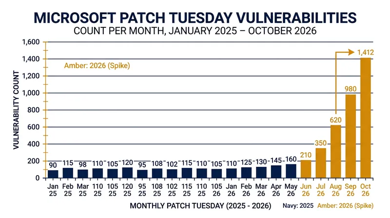 The October 2026 release shattered previous records for vulnerability volume.