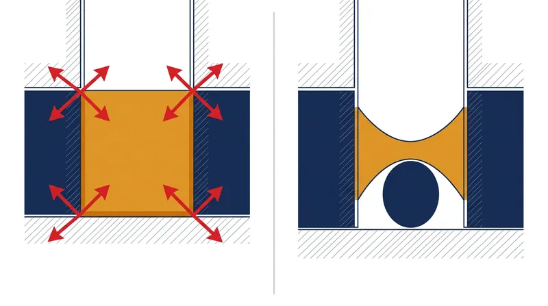 Three-sided adhesion anchors the sealant and causes tearing, while a backer rod creates a flexible two-sided bond.