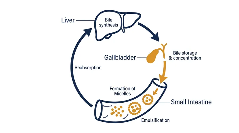 The body relies on a small, finite pool of bile acids that must be recycled up to 10 times a day to process fats.