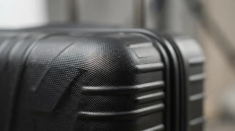 Illustration: Manufacturers use textured micro-patterns to hide the cosmetic scuffs that flexible polycarbonate inevitably accumulates.