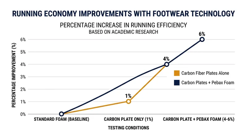 Biomechanical studies demonstrate that the highly compliant foam, rather than the rigid carbon plate, drives the vast majority of running economy improvements.