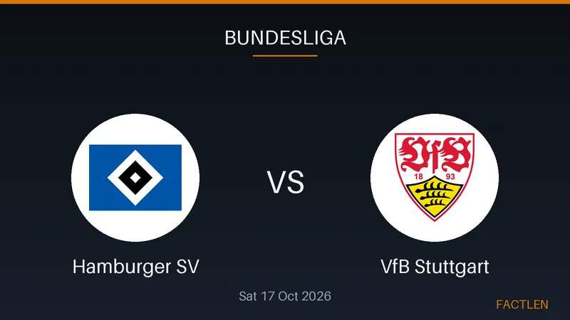 Hamburger SV players celebrating a goal on the pitch while VfB Stuttgart players look dejected.