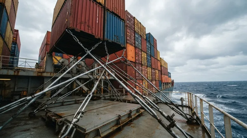 Illustration: The hull forms of modern ultra-large container vessels make them particularly susceptible to rapid stability variations in head seas.