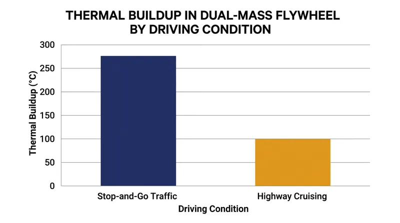 Slipping the clutch in heavy traffic traps friction heat within the secondary mass, accelerating wear.