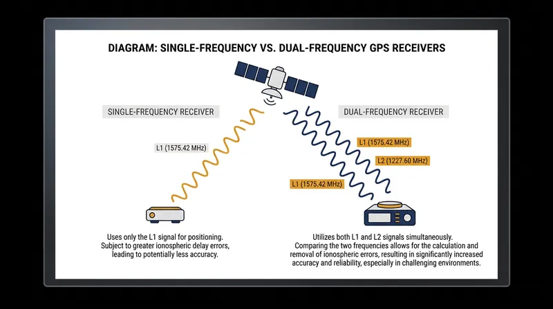 Dual-frequency receivers can calculate ionospheric delay directly by comparing the arrival times of two different signal frequencies.