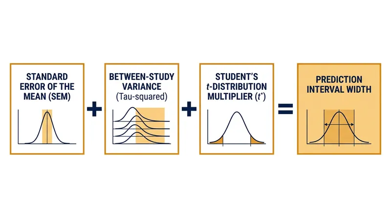 Prediction intervals incorporate both the uncertainty of the pooled mean and the established variance between existing trials.