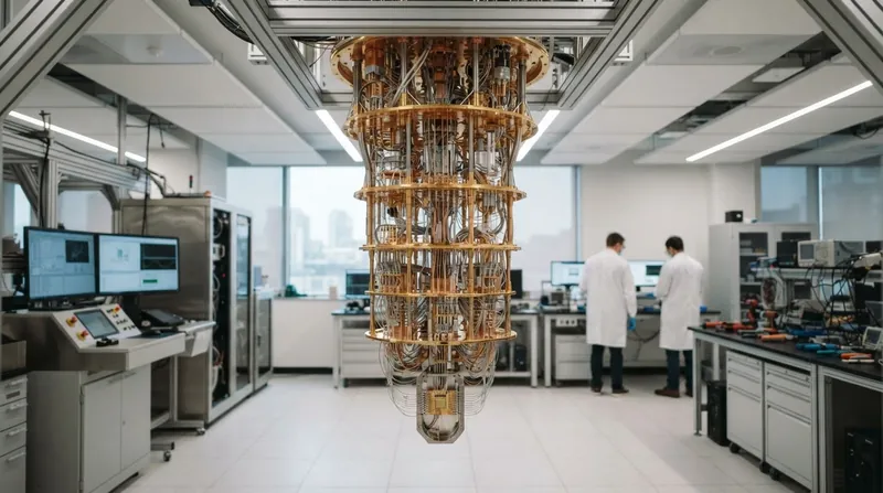 Illustration: Scaling the Willow architecture will require advanced cryogenic engineering to keep thousands of qubits isolated from thermal noise.