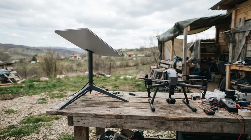 Illustration: High-speed interceptor drones remain grounded as Kyiv seeks a resolution to the sudden satellite throttling.