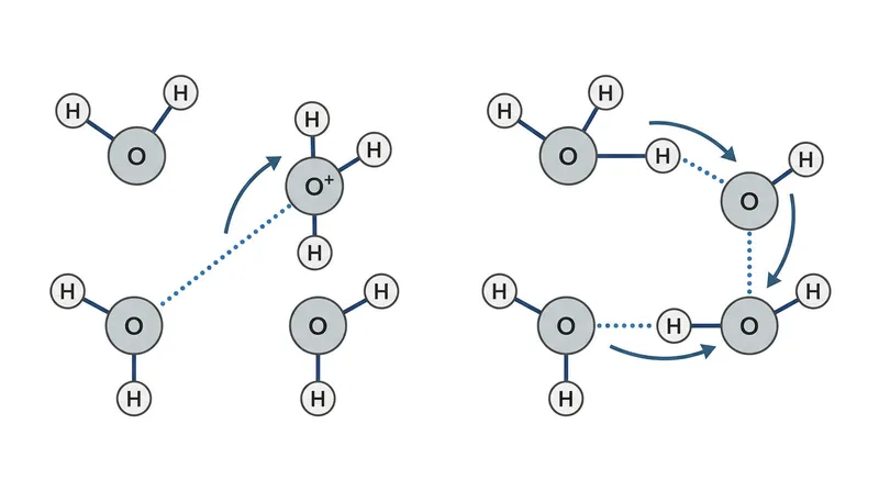 The Grotthuss mechanism relies on shifting chemical bonds rather than the physical movement of oxygen atoms.