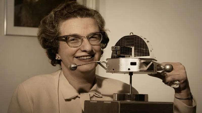 An artist's rendering of the Nancy Grace Roman Space Telescope in orbit against a starry background.