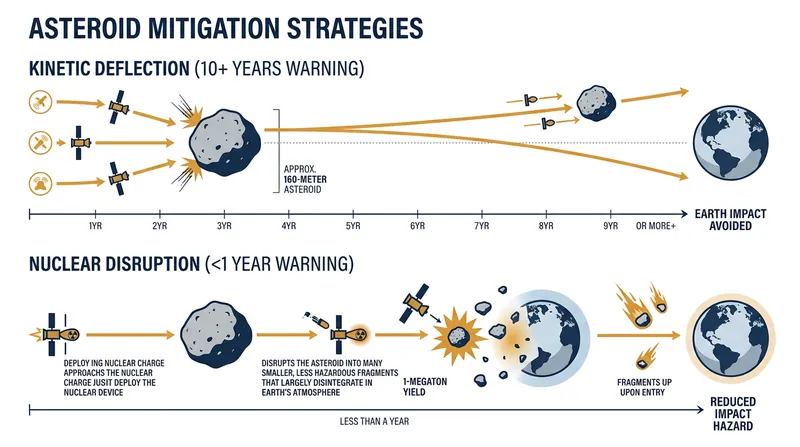 Nuclear disruption remains the only viable option when a large asteroid is discovered with less than a year of warning.