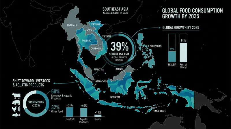 Rising incomes and urbanization in Southeast Asia are fundamentally shifting global dietary patterns toward animal proteins.