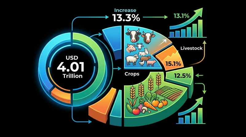 The gross value of global agricultural production is projected to surpass USD 4 trillion by 2035, led by livestock expansion.