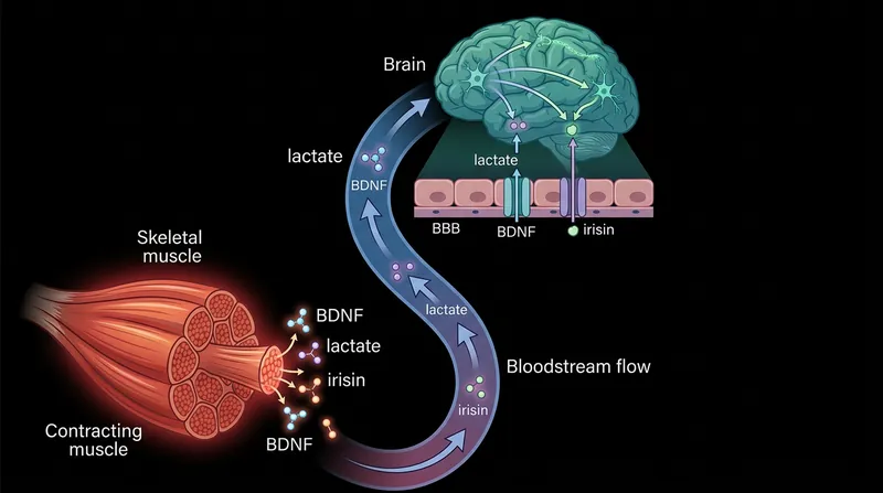 Contracting skeletal muscles act as an endocrine organ, flooding the systemic circulation with neurotrophic factors and metabolic messengers.
