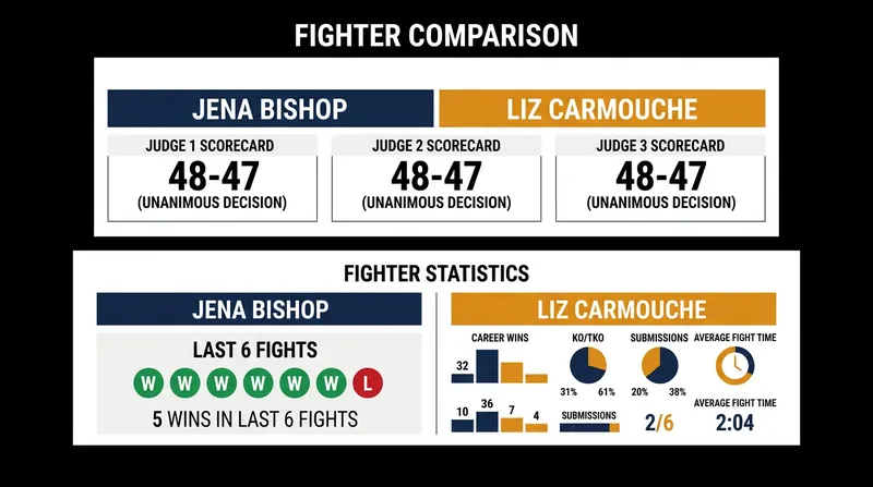 All three judges scored the bout 48-47 in favor of Jena Bishop.