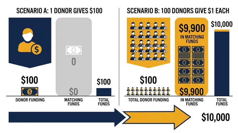 How the formula treats identical amounts of capital differently based on the number of contributors.