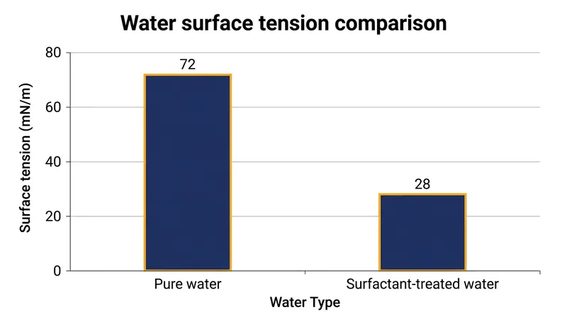 Rinse aids slash the surface tension of the final rinse water by more than half.