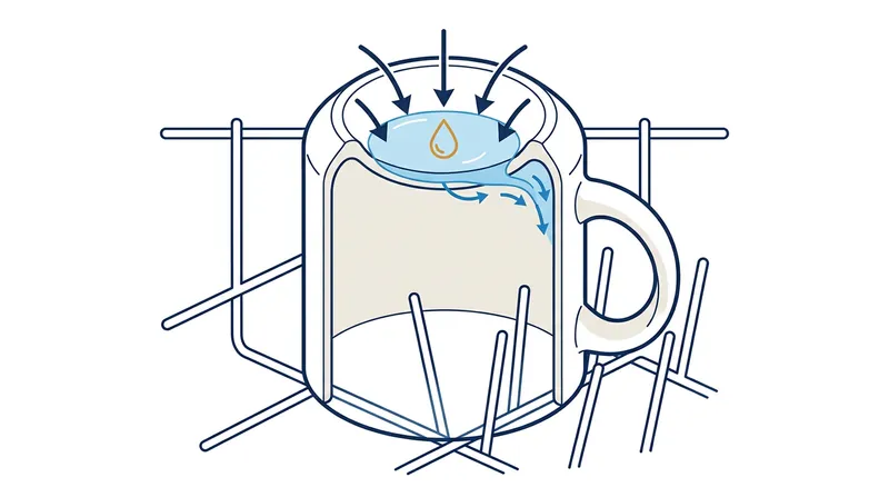 Surfactants cannot prevent spotting where water is physically trapped in horizontal pools.